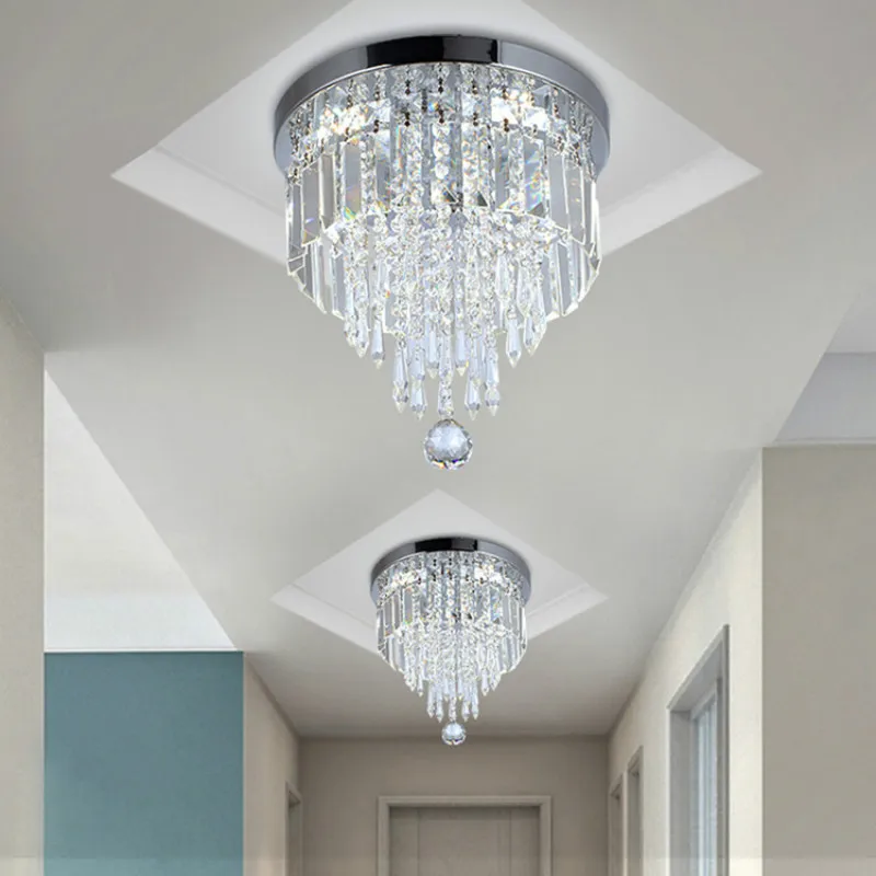 Итальянский свет роскошный круглый прозрачный страз потолочный светильник для коридора освещение украшения спальни