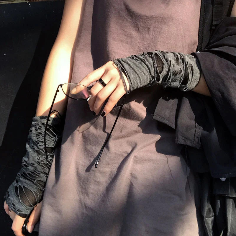 Gothic Fingerless Gloves Fairy Grunge Punk Rock Glove Warrior Mittens Y2K Egirl Scene Emo Accessories Halloween Cosplay Gift