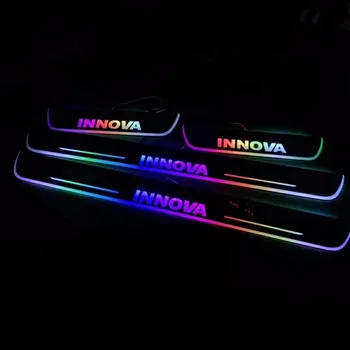 

Express delivery led door sill plate strip welcome light threshold guard protectors for Toyota innova