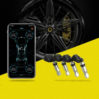 

Car Bluetooth TPMS For Andriod IOS Tire Pressure Monitor System 4Internal Sensor
