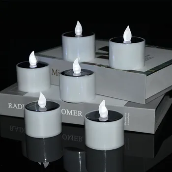 

1/3Pcs Solar White Candles Light Orange Pumpkin Lights Shiny Flameless Candles Electronic Solar LED Nightlight Solar Candle Lamp
