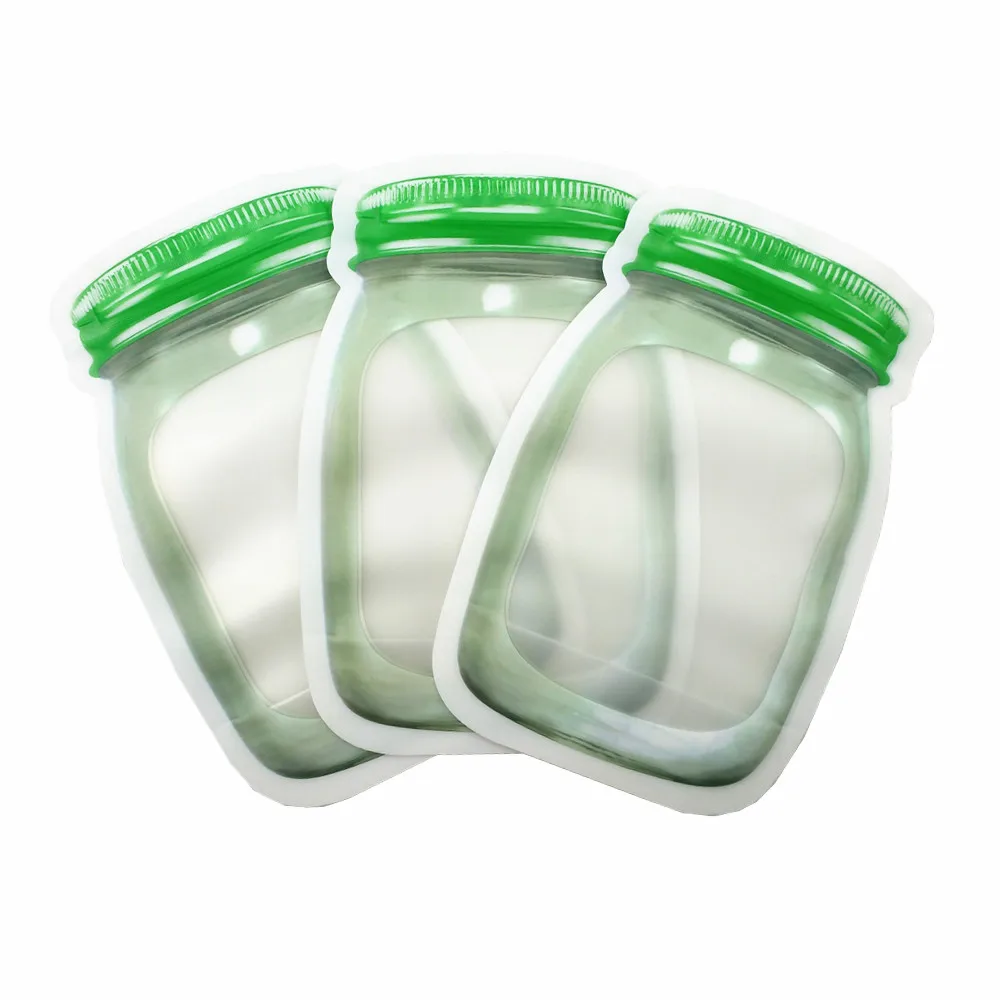 绿色自立磨砂圆瓶袋 A