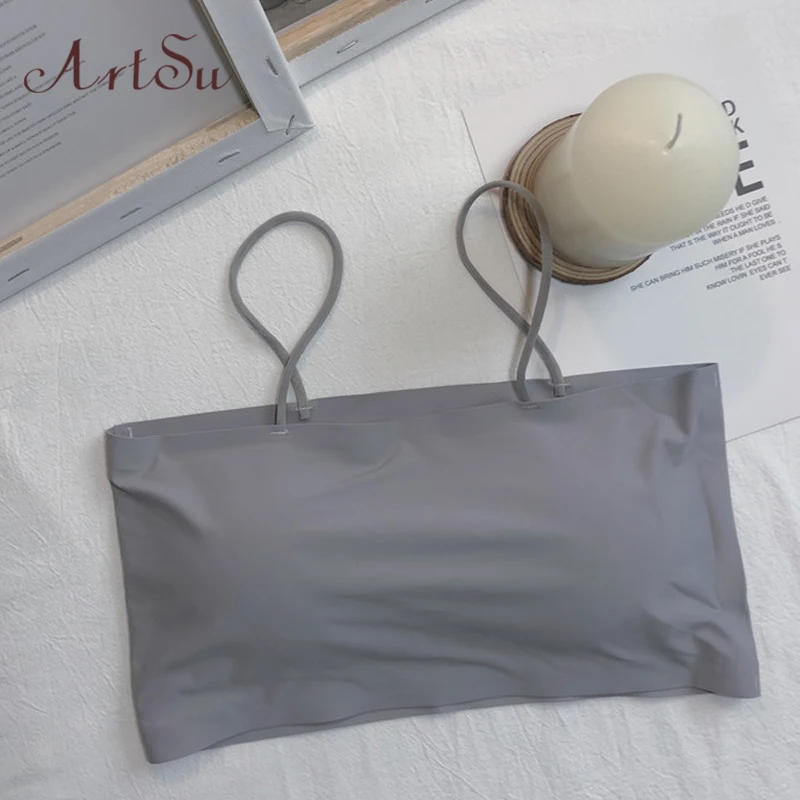 Z-Gray 4 ArtSu, осенняя женская зимняя майка, черные кроп-топы, 95% хлопок, белая футболка с открытыми плечами для фитнеса, женская укороченная Feminino ASVE20005 - Цвет: Z-Gray 4