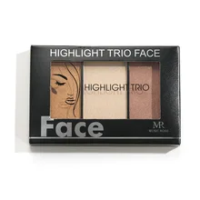 1 шт. 3 цвета мерцающая пудра хайлайтер палитра Макияж лица стойкая косметика для женщин LDO99