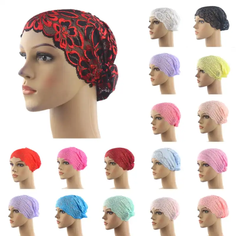 Women Flower Lace Muslim Cancer Chemo Hat Cover Hair Loss Head Scarf Turban Cap