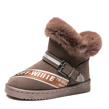 

Winter Girls Boots For Kids Shoes Children Snow Boots Warm Footwear Outdoor Plush Mid-Calf School Party felt boots Fashion 2019