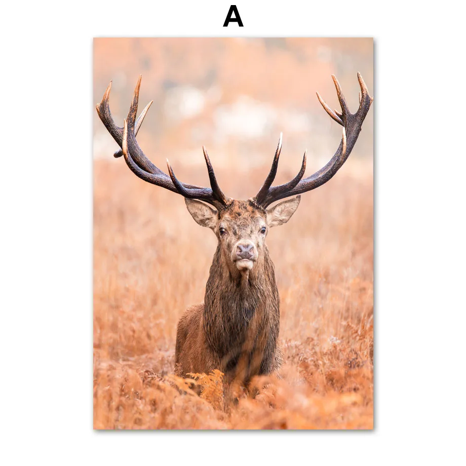 Autumn-Forest-Leaves-Lake-Waterfall-Deer-Wall-Art-Canvas-Painting-Nordic-Posters-And-Prints-Wall-Pictures (3)