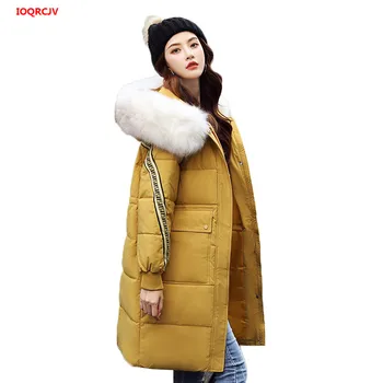 

Women Jacket Parkas 2019 Fashion Letter Printed Winter Female Coat Plus Size Hooded Thicken Warm Down Cotton Jacket Parka W1392