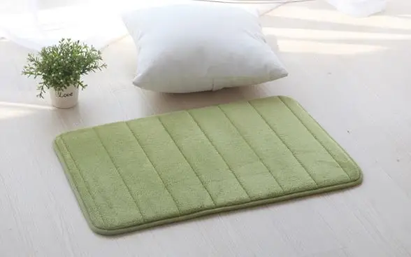 Memory Foam Нескользящие коврики для ванной коврик в горизонтальную полоску для ванной комнаты водопоглощение для кухонной двери пол ковер, мастер ванная комната - Цвет: Зеленый