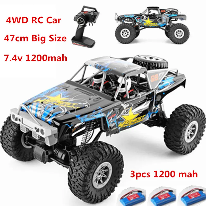 

New Electric car 1:10 2.4G Remote Control RC Car off load climbing rc Car Toy with 3pcs 7.4v 1200mah battery desert climbing Car