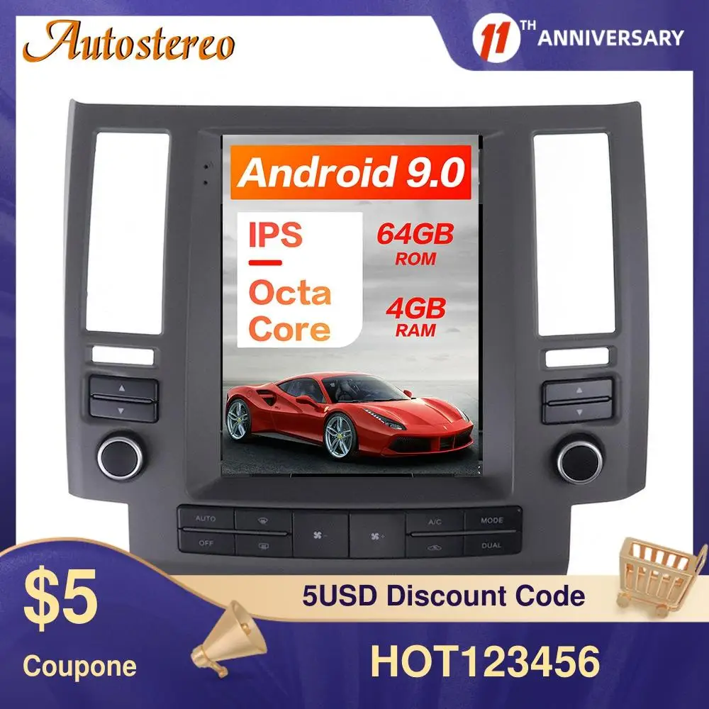 Автомобильный мультимедийный плеер на Android 10 0 128 ГГц GPS-навигация для Infiniti FX35 FX45