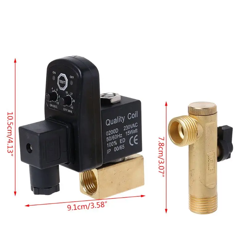 AC 220V 1/2 дюйма электронный Timed 2 Way воздушный компрессор газовый бак автоматический сливной клапан