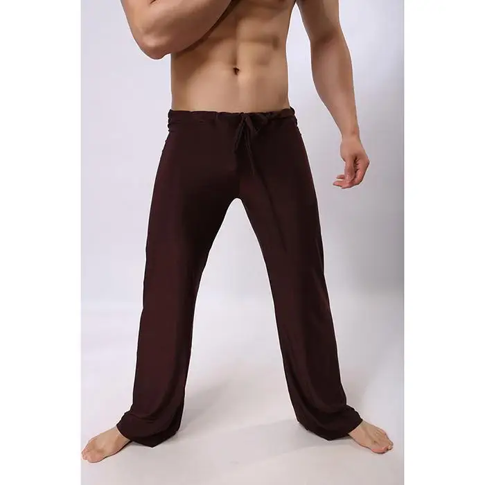 Мужские модные повседневные однотонные спортивные свободные брюки для йоги, средние штаны для всех сезонов, Длинные пижамы