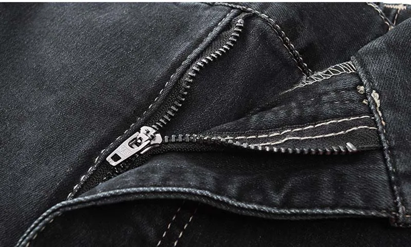 KIOVNO Men's Cargo Denim Shorts With Multi Pockets Military Style Jeans Shorts For Male Outdoor Blue Black (4)