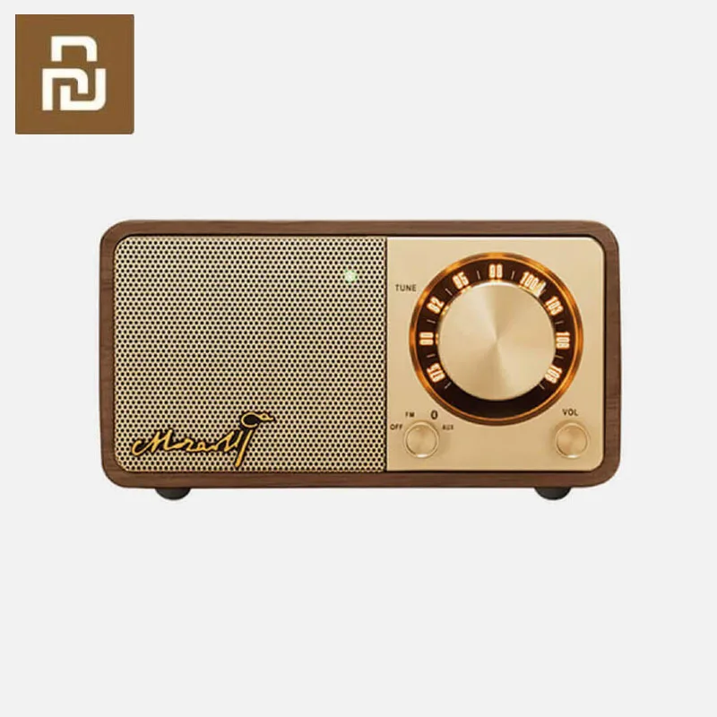 Youpin Bluetooth динамик Ретро беспроводной с fm радио портативный мини