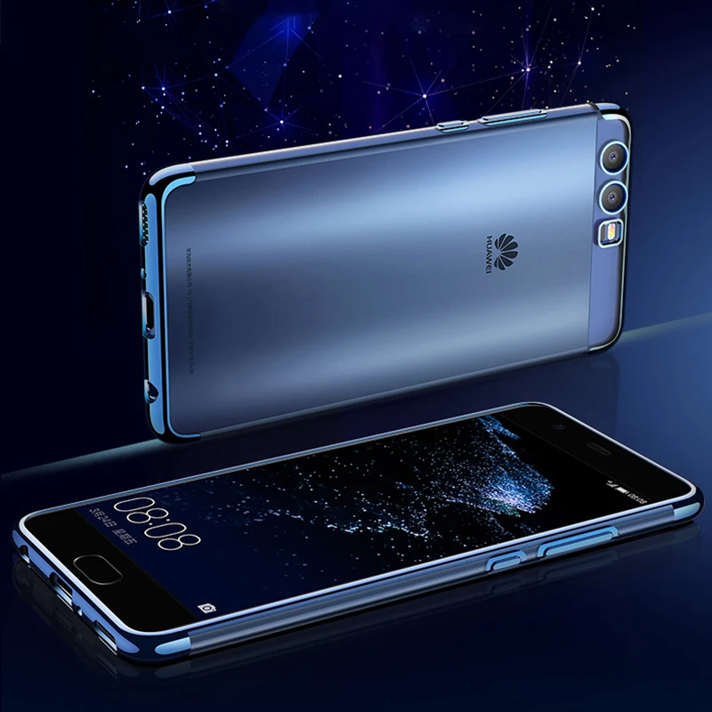 

Huawei P10 Case Cover Ultra-thin Transparent Plating TPU Soft Silicone Back Cover For Huawei P10 P10 Plus Cases Phone Coque