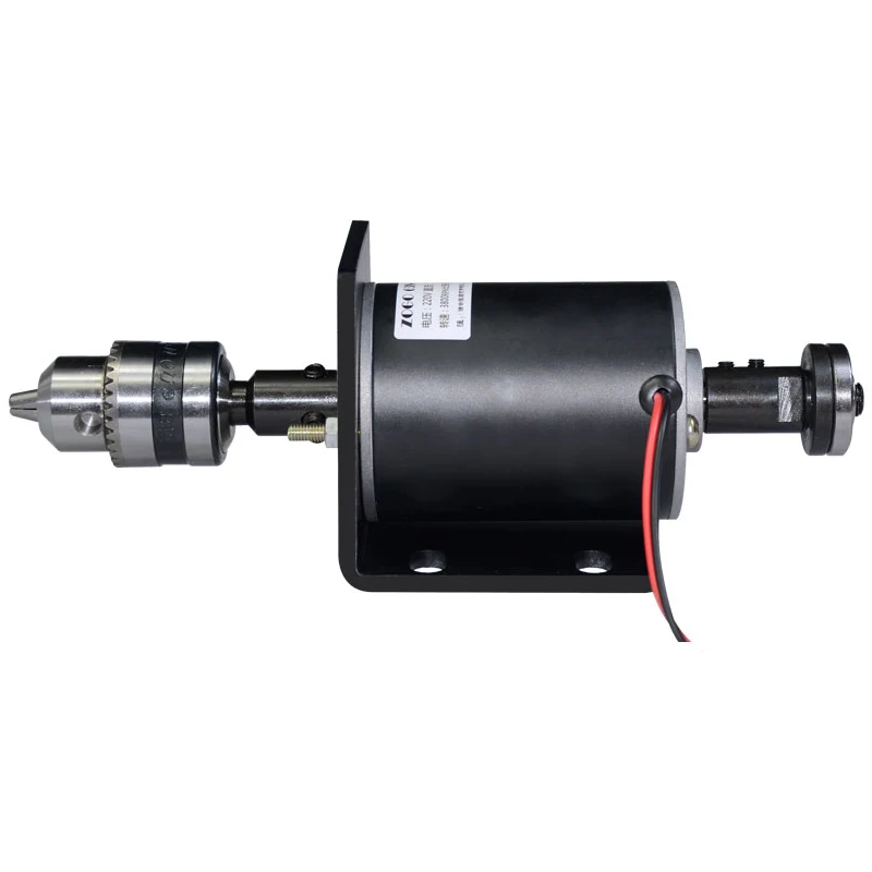 DC220V120W 3800RPM double output shaft, double bearing, DIY lathe, electric drill, bench drill motor