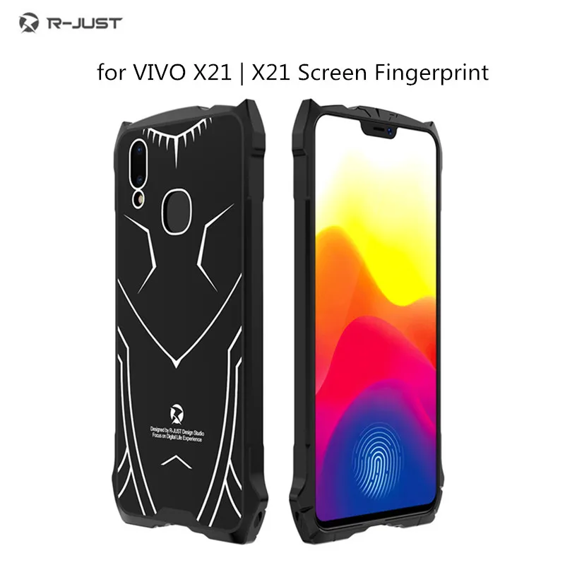 R-JUST металлический каркас телефон крышка для Vivo X21 отпечатков пальцев противоударный акриловый чехол-накладка для X21 защитой от падений и ударов телефон бампер RJC-02