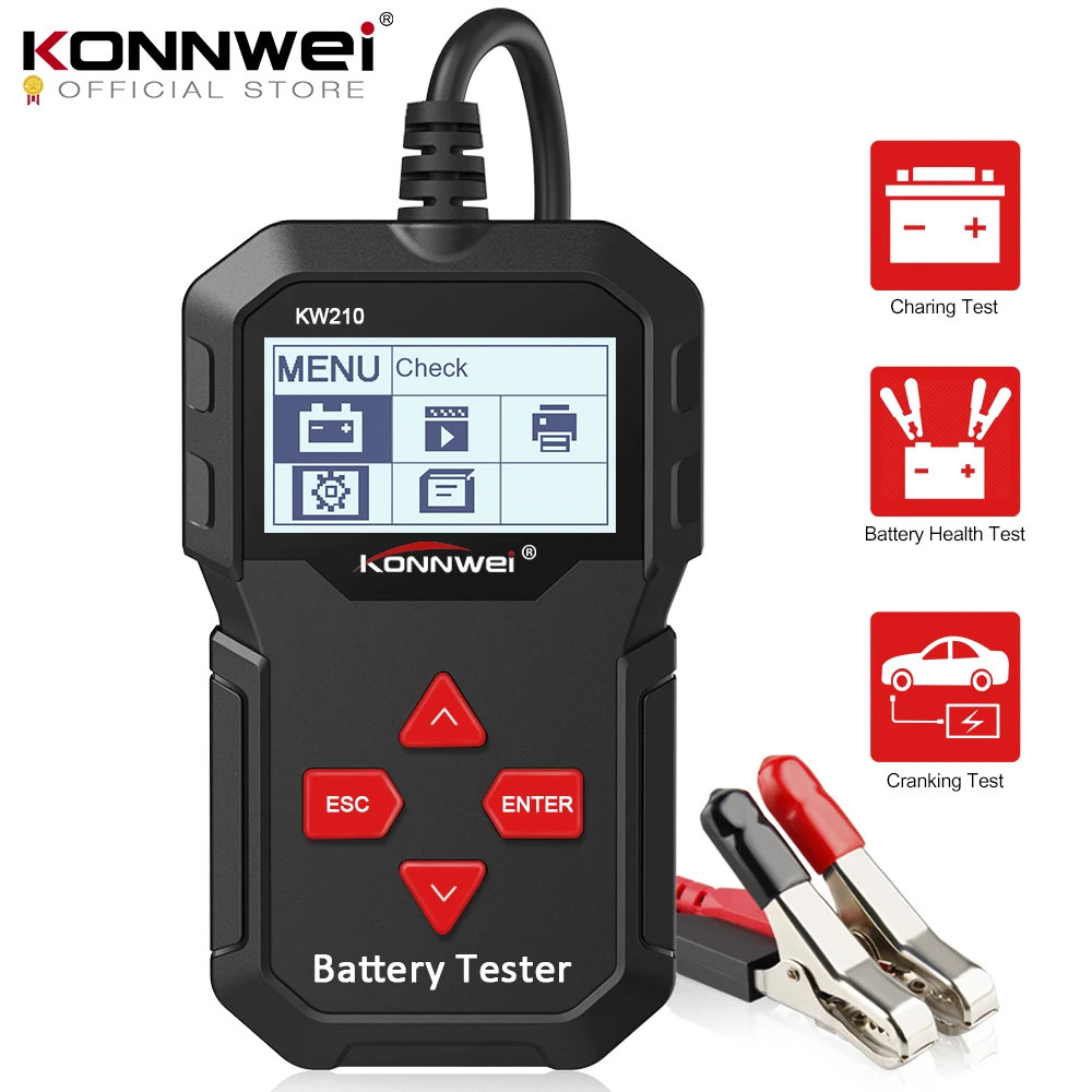  KONNWEI KW210 automatic smart 12V Car Battery Tester Auto Battery Analyzer 100 to 2000CCA Cranking  - 4000245248247