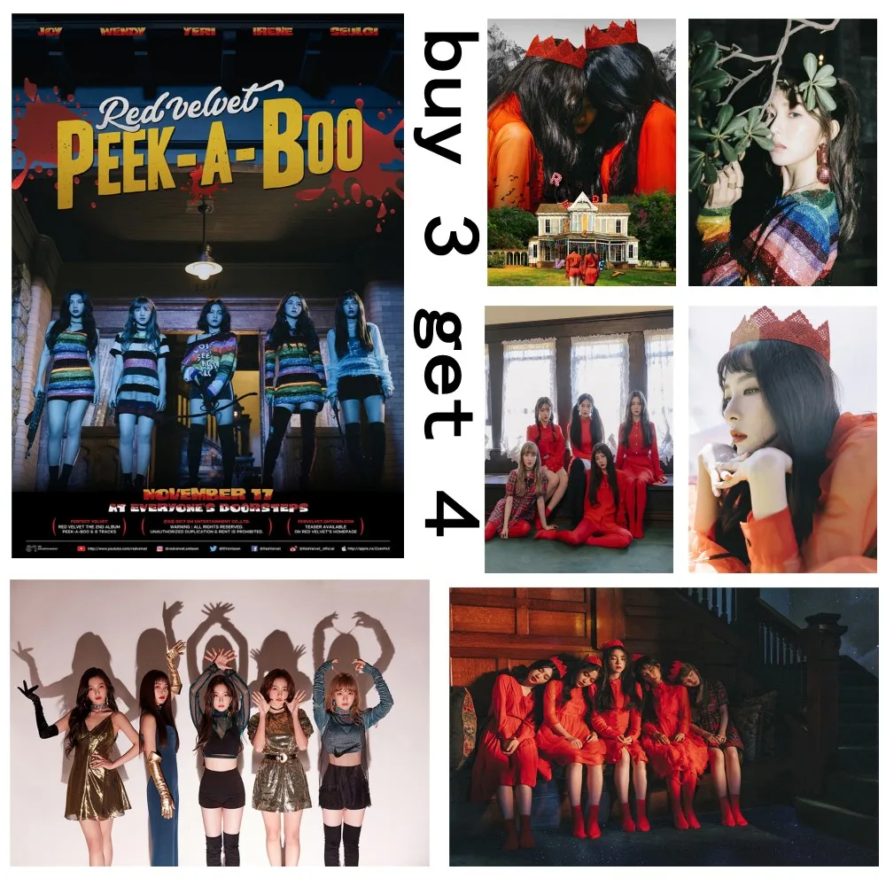 Идеальные красные бархатные постеры с принтом A Boo K-Pop музыкальные настенные