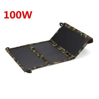 

Folding Solar Panel 100W 5V Sun Power Waterproof Solar Cells Charger Double USB Output Devices Portable for Smartphones