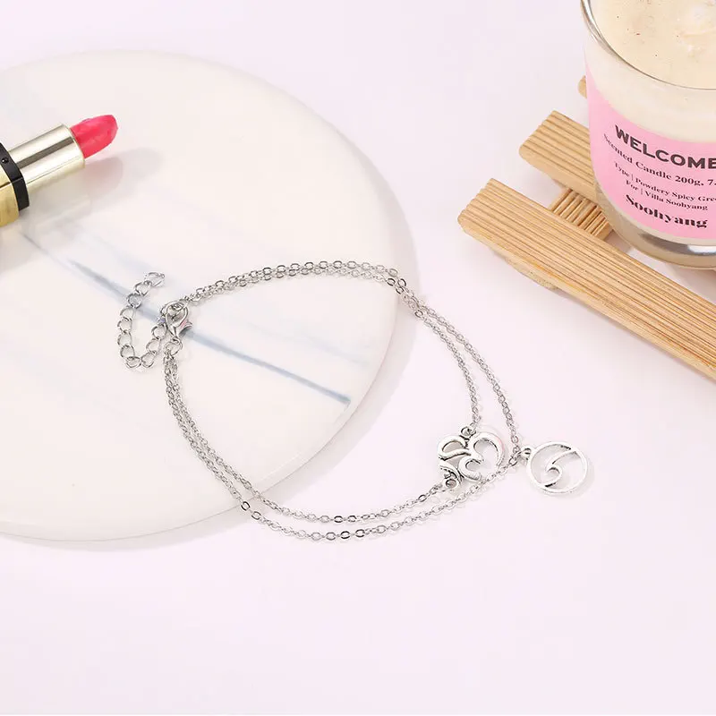 Алиэкспресс Лидер продаж ножной браслет в богемном стиле волнистый двухслойный ножной браслет женский крутой с 3D волнистым принтом