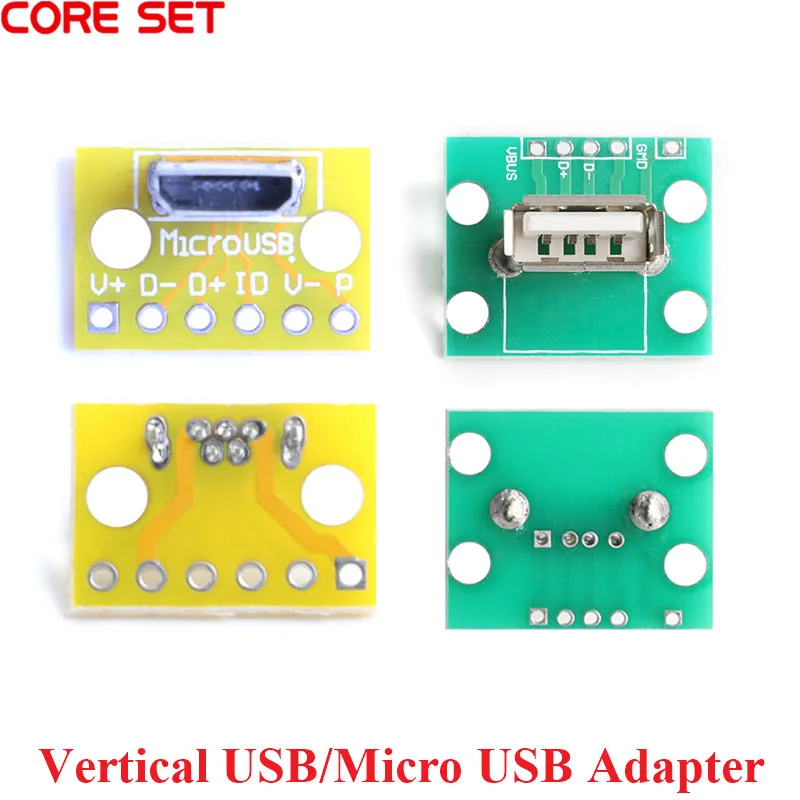 Гнездо USB Micro 2 0 с печатной платой гнездовой USB-разъем 54 мм 180 градусов вертикальный