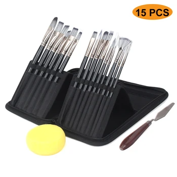 

15Pcs Different Shapes Sizes Paint Brush Set for Suitable for Acrylic, Watercolor,Oil and Gouache Painting, Perfect Paint Brush