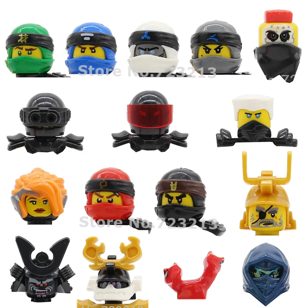 Ninja фигурки головы Nya Kai Jay Cole Zane Garmadon Blizzard Archer Violet Harumi Samurai X строительные блоки