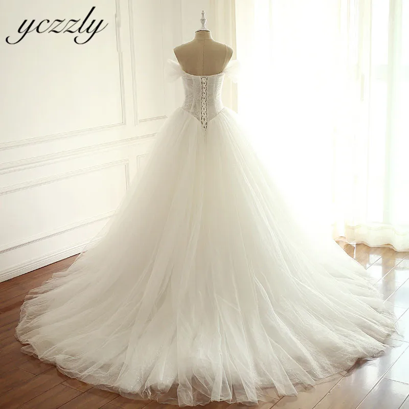 Abiti Da Sposa Элегантное свадебное платье для принцессы с открытыми плечами бальное платье с кружевной аппликацией платье невесты с отделкой бисером Suknia Slubna W130