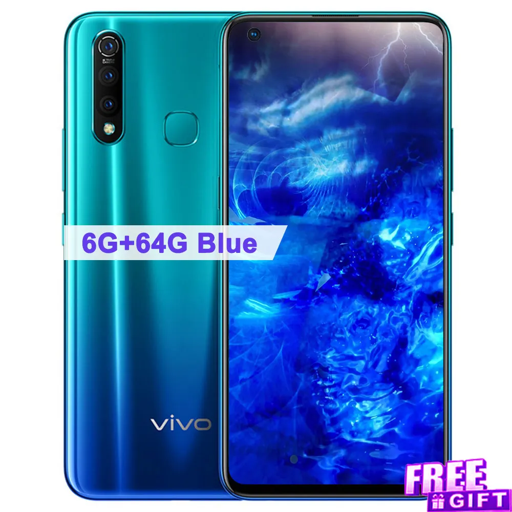 Мобильный телефон vivo Z5x, 5000 мАч, 6,53 дюйма, 4G/6G ram, 64G/128G rom, Восьмиядерный процессор Snapdragon 710, камера 16 МП, мобильный телефон Android 9 - Цвет: Z5x 6G 64G Aurora