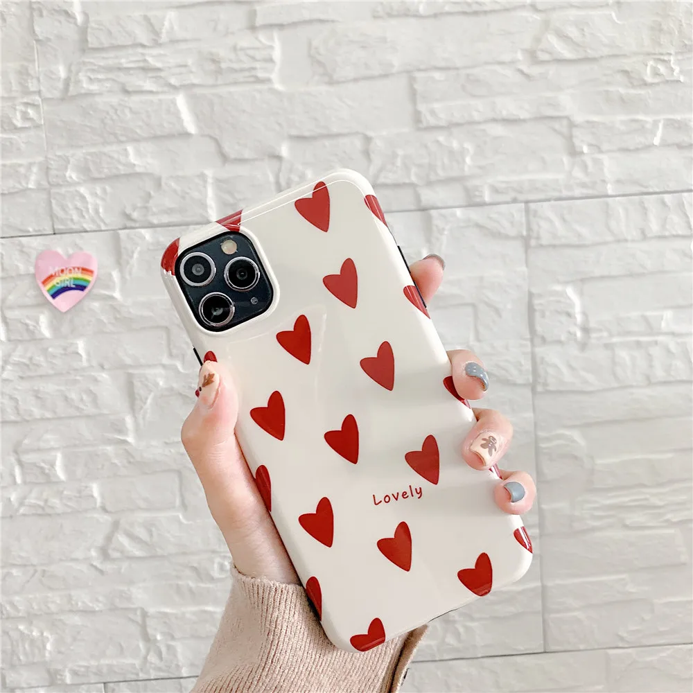 Маленькое сердце любви защитный чехол для iphone 7 8 7 8 plus/11pro Maxx xs xr/xs max Гладкий анти-падение мягкий чехол для мобильного телефона cas