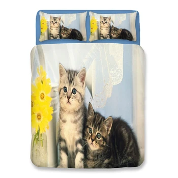 

Cartoon Cat Bedding sets twin queen king Quilt Cover cute kids Pillow Case single double girls duvet cover set animal bedclothes