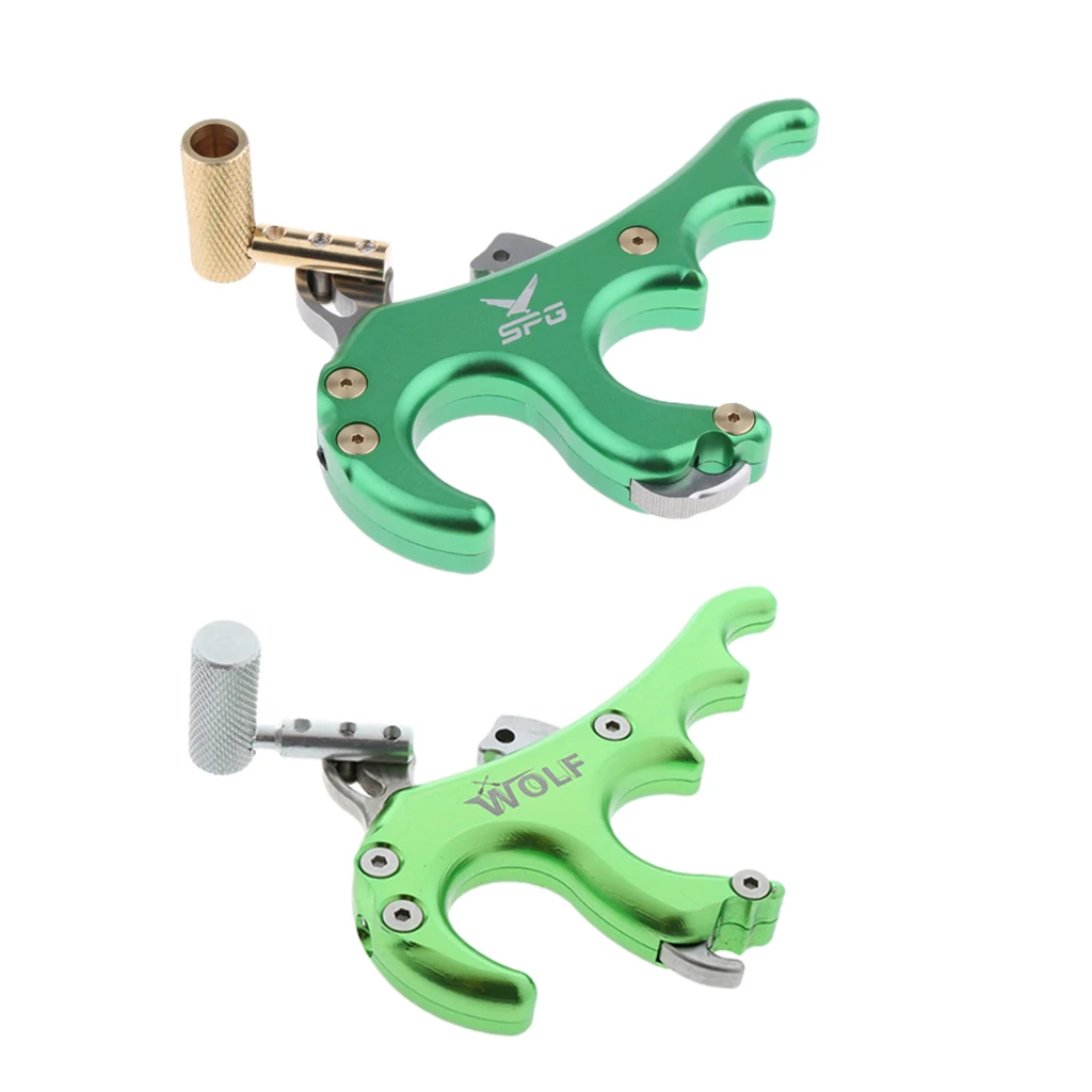 2pcs Compound Bow Archery Release Aid Trigger 4 Finger Grip Archery accessories for Target Hunting Practice Training Beginners