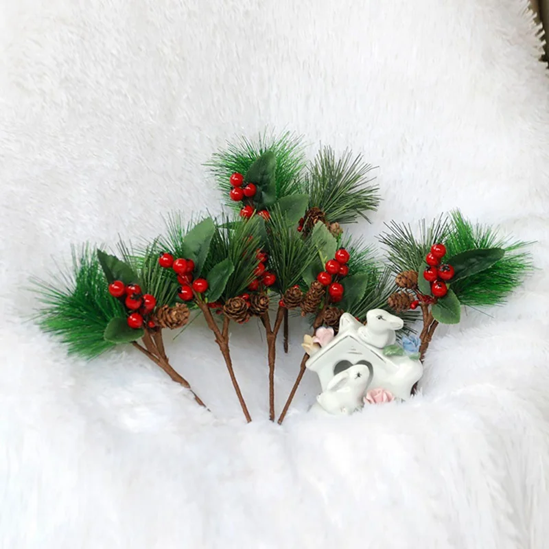 

Christmas Artificial Pine Berry Simulation Plant DIY Ornaments Christmas Tree Decorations Flower Arrangements