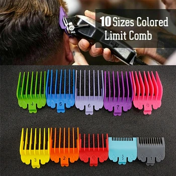 

10PCS/Set Hair Clipper Combs Guide Kit Multi-color Plastic Hair Trimmer Guards Attachments 3-25mm Universal Hair Salon Tools