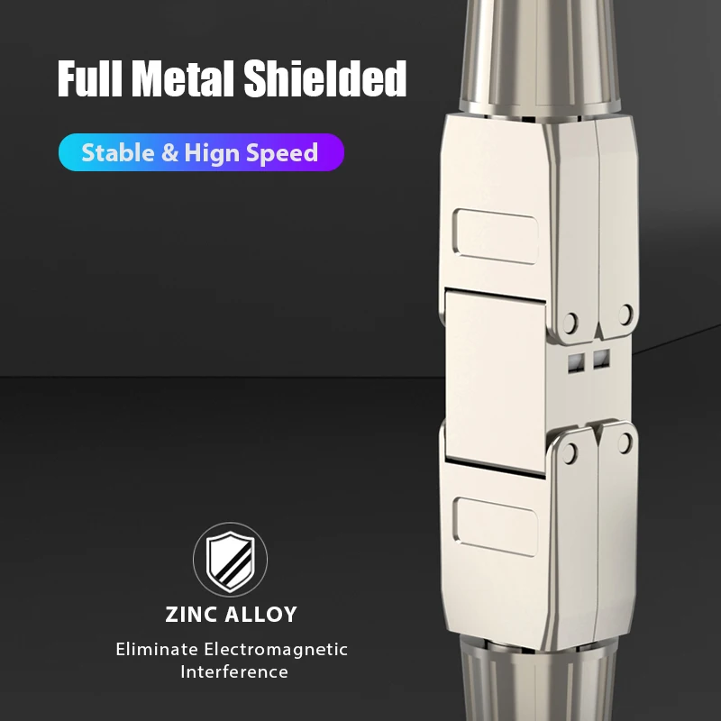 ZoeRax Cat6A Cat7 Cable Extender Junction Adapter Connection Box RJ45 Lan Cable Extension Connector Full Shielded Toolless - 4