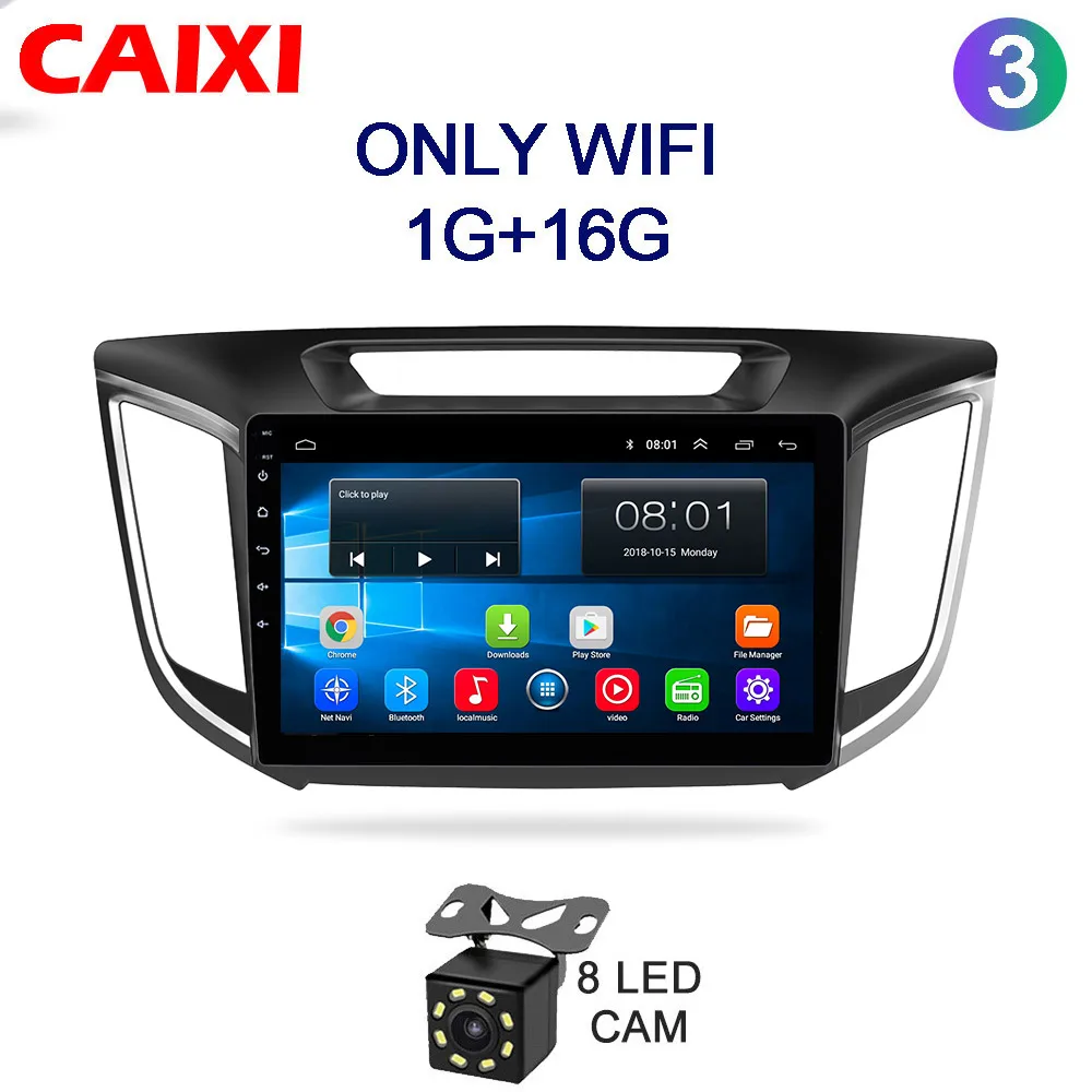 Автомобильный Android 8,1 2G ram 3 2G rom автомобильный Радио мультимедийный плеер gps навигация для hyundai ix25 creta- 2din видео плей - Цвет: Cx-IX25-CAM
