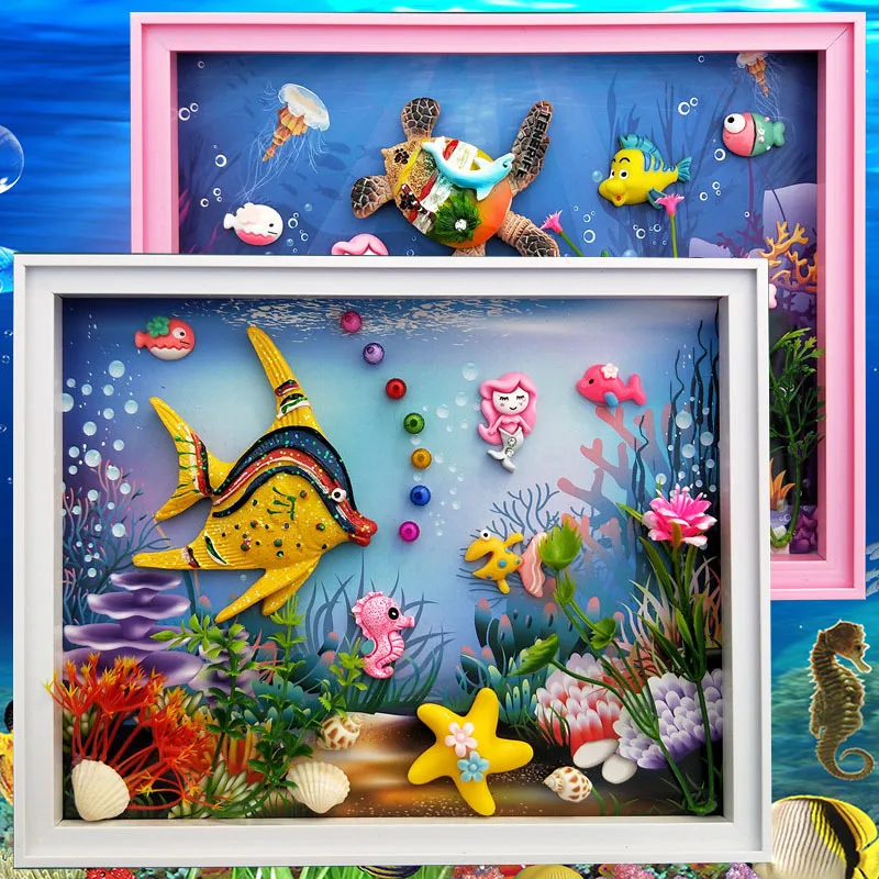 Стиль Детские креативные DIY рамки декоративная живопись 3D морской мир ручной работы наклейки материал коробка