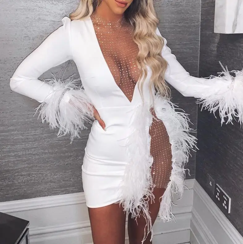 sheer white mini dress