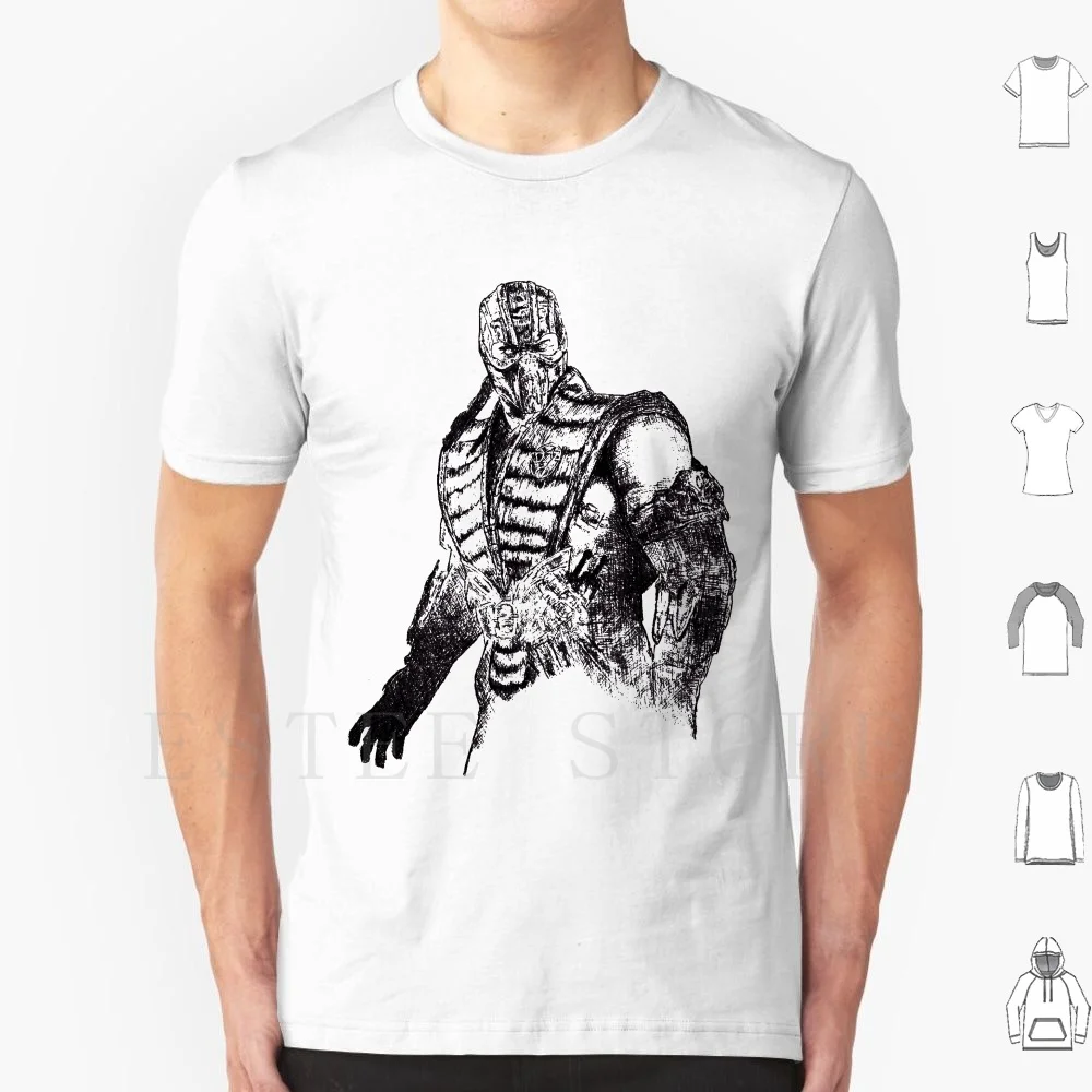 Sub-Zero Mkx Art T Shirt Cotton Men Diy Print Mkx Garybannerot Black Cross Subzero Mortal Kombat