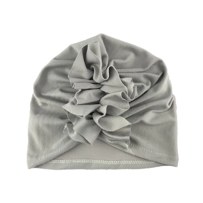 2020 New Folds Flower Girl Headband Newborn Infant Toddler Kid Baby Girl Turban Soft Cotton Beanie Hat Cap Photo Props