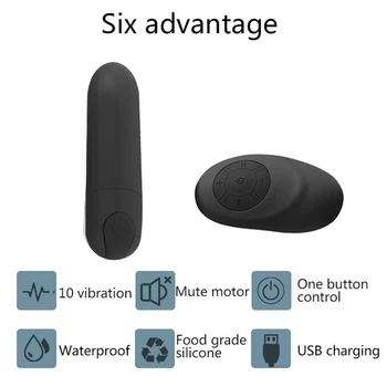 Wireless Remote Bullet Vibrator G-spot Nipple Clitoris Stimulator 10 Speeds Anal Dildo Vibrator Adult Sex Toys for Woman USB toy 3