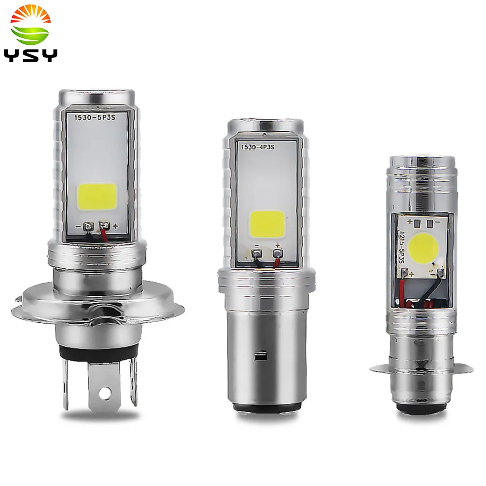 

YSY 1PCS 8-80V H4 BA20D P15D COB Headlight Bulb H6 LED Scooter Light Hi-Lo Beam Light Lamp Bulb Motorcycle Headlight
