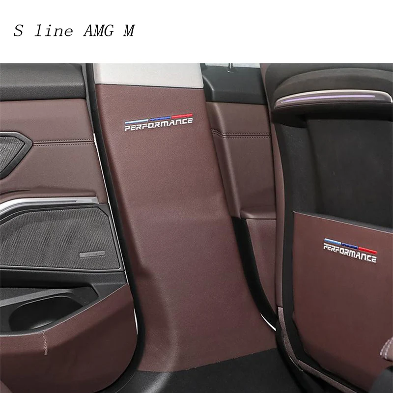 Автомобильный Стайлинг заднее сиденье B стойка анти-удар наклейки на планшет для bmw 3 серии G20 G28 кожа анти грязный коврик интерьерные авто аксессуары