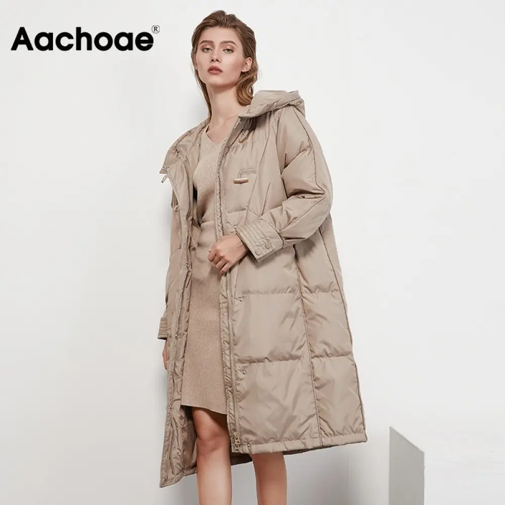 Aachoae Winter Women Coats 2020 Solid Color