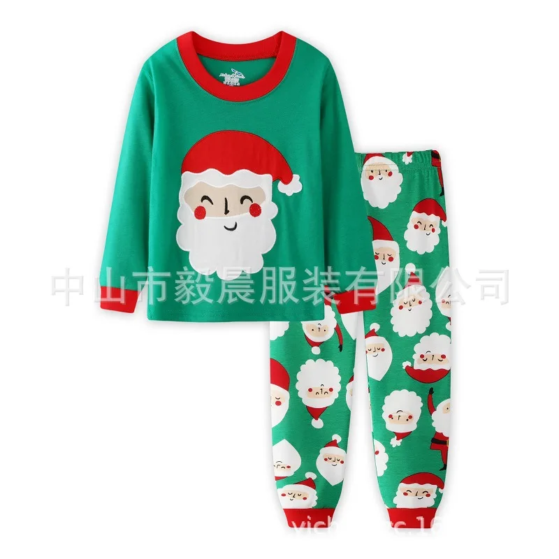 10 Christmas New Children's Home Service Suit Santa Claus Pajamas Cotton Europe Christmas Clothes T-shirt+ Pants 2 Pieces - Цвет: 10