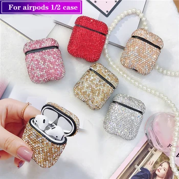 

For Apple AirPods Case Luxury Glitter Diamond Protective hard Cover For Air pods 1 2 Wireless Earphone Cases For Airpods cover