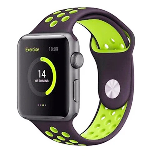 Силиконовый ремешок для apple watch band 4 5 3 42 мм 38 мм correa iwatch band 4 44 мм 40 мм спортивный браслет Nike аксессуары для apple watch - Цвет ремешка: purple green 5