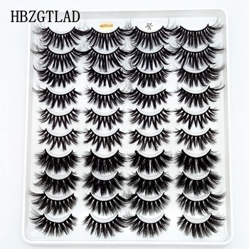 

HBZGTLAD NEW 20 pairs 3D natural false eyelashes fake lashes long makeup Wispy Fluffy Mink Lashes Eyelashes Extension tool